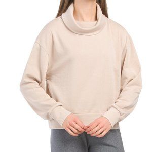Junior’s Burnout Boxy Turtle Neck Top Mink / Gray